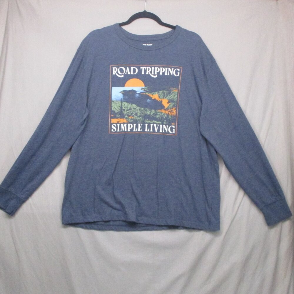Old Navy Graphic Print Long Sleeve Gray Men Size | XL